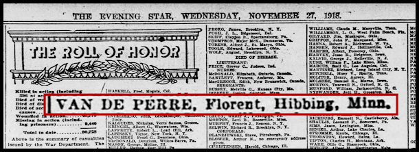 evening star 27 11 1918 van de perre florent
